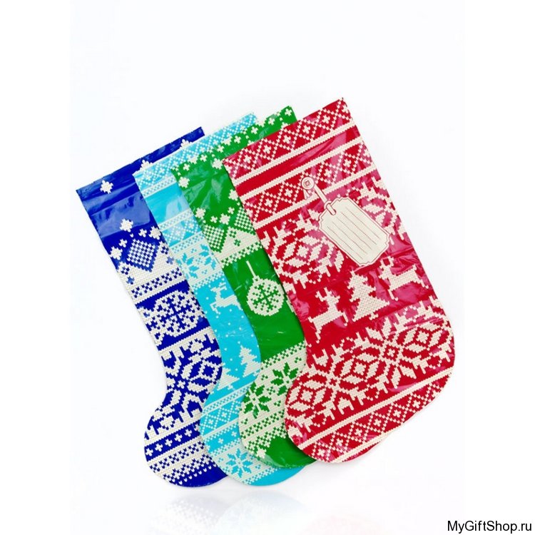 Подарочный пакет в виде рождественского носка