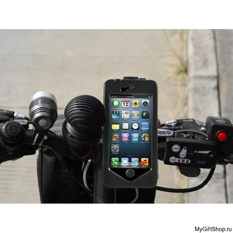 Мото и вело держатель для iPhone 5 + Action чехол, черный