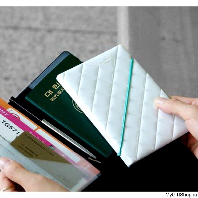 Обложка на паспорт + Холдер для документов DIAMOND, белый