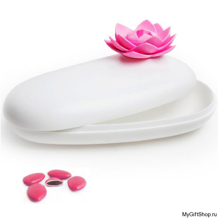 Шкатулка Lotus, белая/розовая