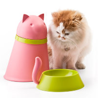 Контейнер + миска для кошки Kitt, розовая