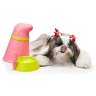 Контейнер + миска для собаки Pupp, розовая