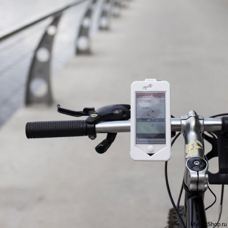 Мото и вело держатель для iPhone 5 + Action чехол, белый