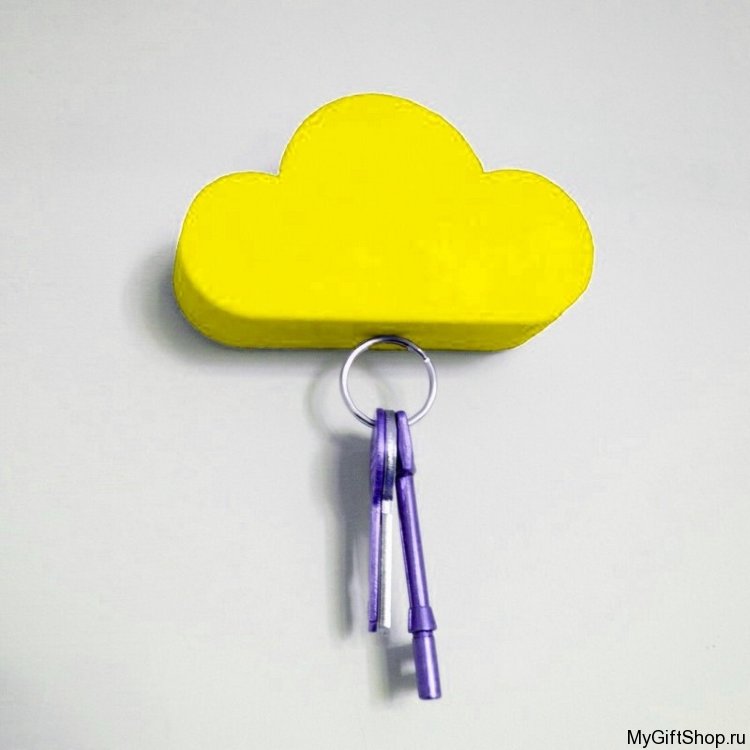 Магнитный держатель для ключей Cloud, желтый