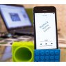 Силиконовый усилитель звука для iPhone "Лего", синий