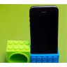 Силиконовый усилитель звука для iPhone "Лего", синий