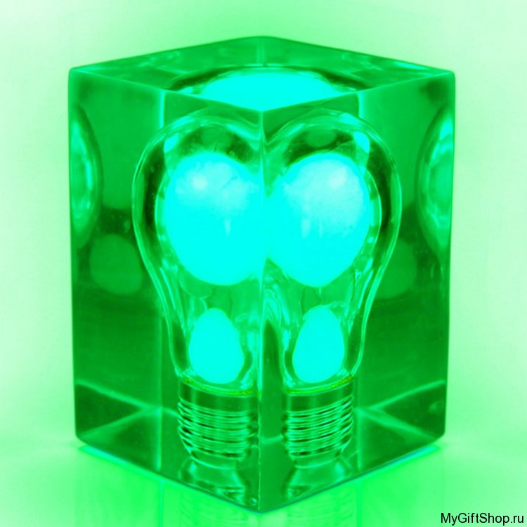 Фосфорная лампа Glow Brick, зеленая