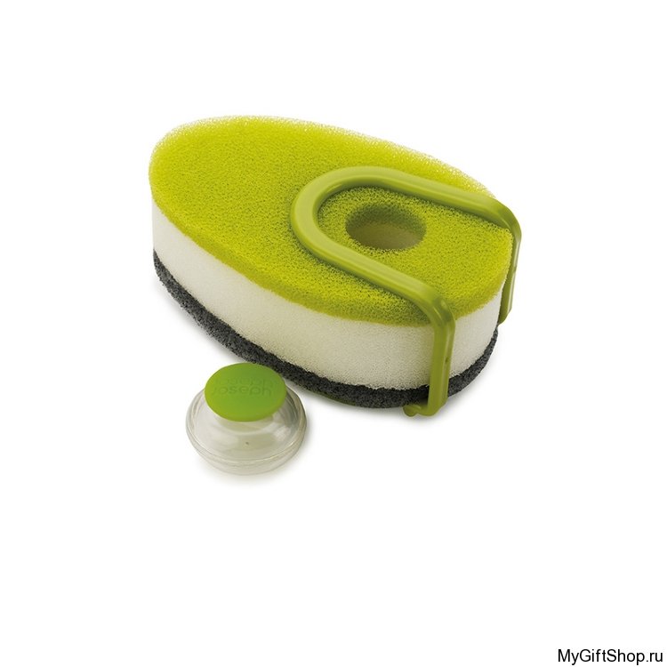 Губка с капсулой для моющего стредства Soapy Sponge, зеленая