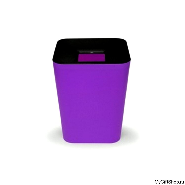 Корзина для мусора квадратная Hole, черная/фиолетовая