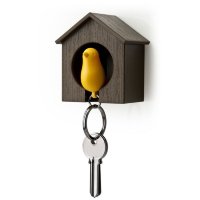 Держатель + брелок для ключей Sparrow, коричневый/желтый