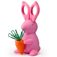 Ножницы + магнит со скрепками Bunny, розовый