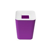 Корзина для мусора квадратная Hole, белая/фиолетовая