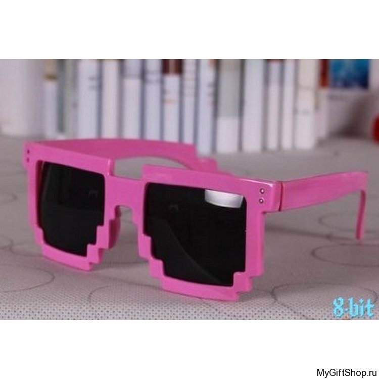 Пиксельные очки 8 bit от солнца, розовые