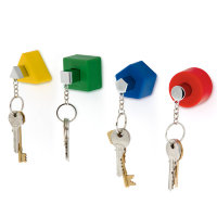 Настенные держатели для ключей с брелками Shapes 4 шт., разноцветные