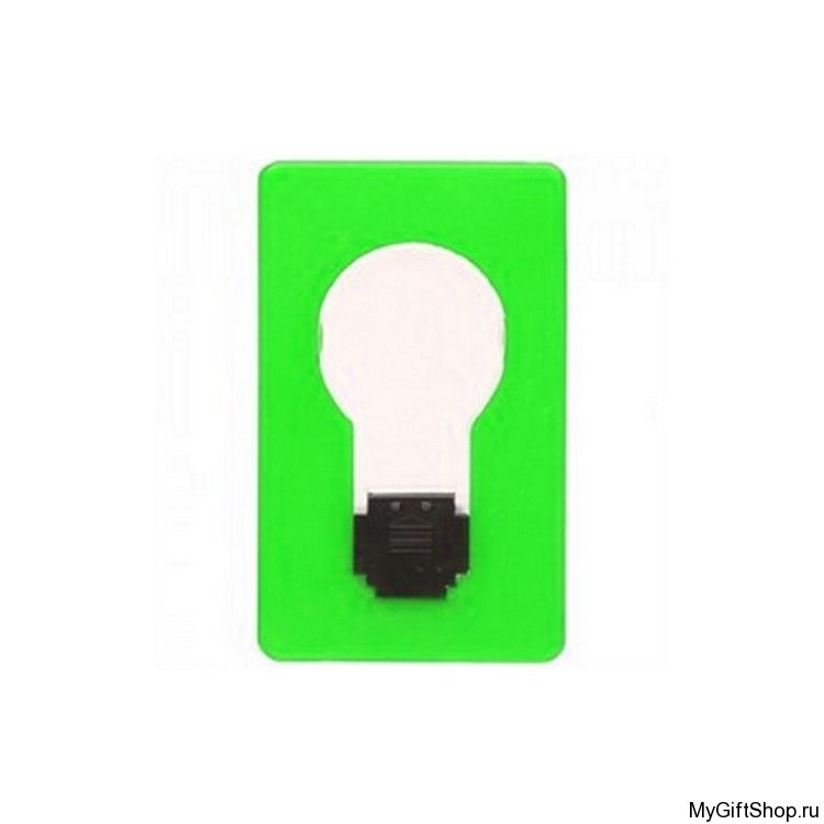 Лампочка в виде кредитки, зеленая