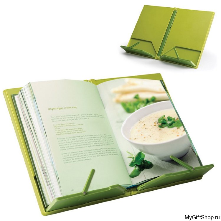 Подставка для кулинарной книги CookBook складная, зеленая