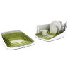 Сушилка для посуды и столовых приборов со сливом Arena, зеленая